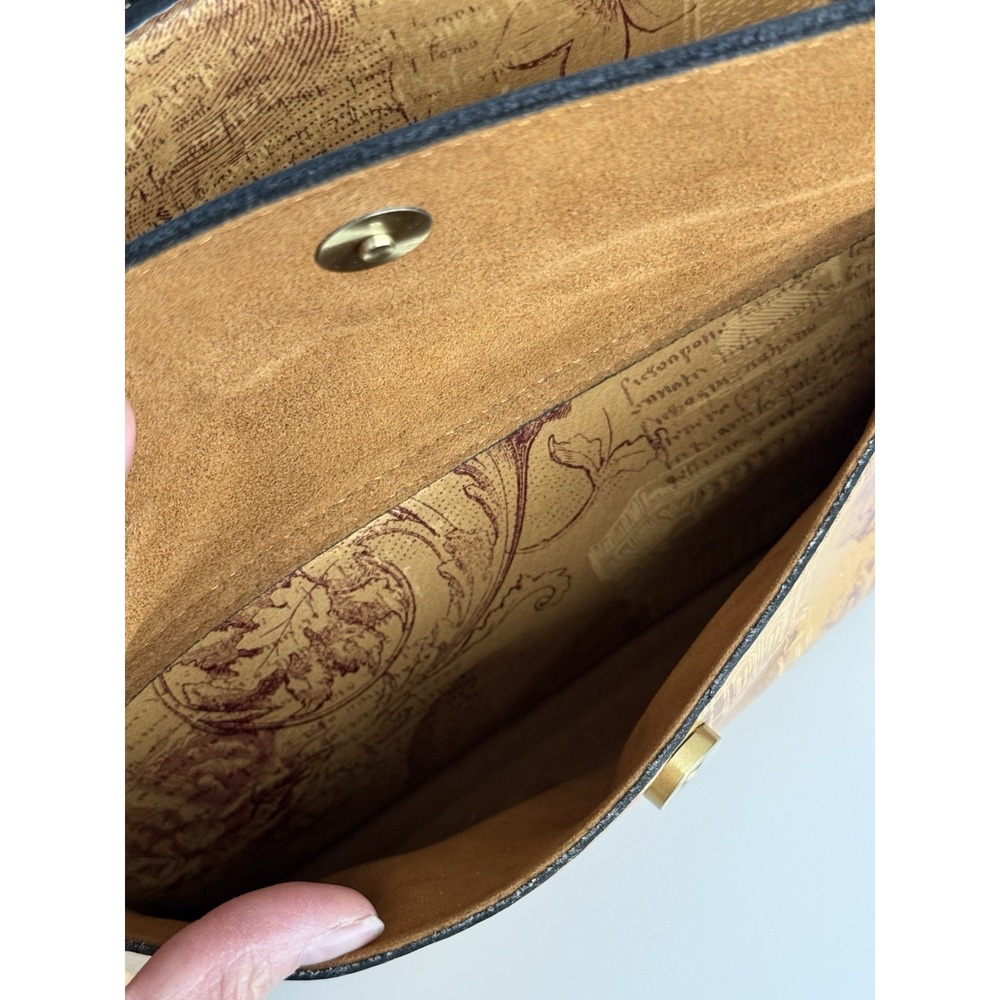 Patricia Nash Tan Floral-Print Leather Shoulder Tote - Picture 8 of 15